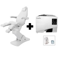 SAVINGS PACK Podo & White: Podiatry electric chair Cubo + Autoclave class B 8 liters Kinefis Experience + Water distiller